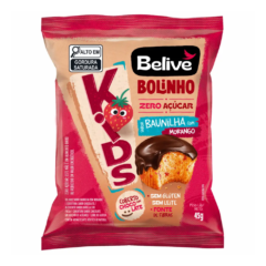 Bolinho Kids Baunilha com Morango com Cobertura de Chocolate Sem Açúcar Belive 45g