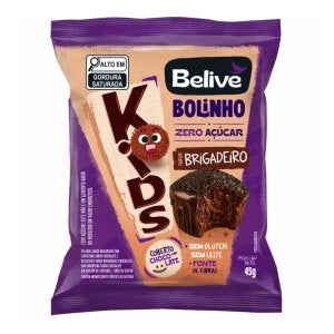 Bolinho Kids Brigadeiro com Cobertura de Chocolate Sem Açúcar Belive 45g