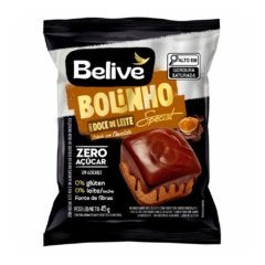 Bolinho Sabor Doce de Leite com Cobertura de Chocolate Sem Açúcar Belive 45g