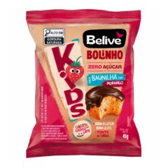 Bolinho Kids Baunilha com Morango com Cobertura de Chocolate Sem Açúcar Belive 45g